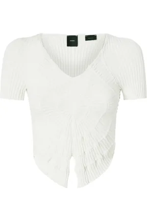 Pinko Strik, Dame, Hvid, M, Sunny Viscose Off- Top