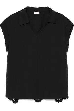 Liu Jo Top, Dame, Sort, M, Bomuld, Sort Polo Ærmeløs T-shirt