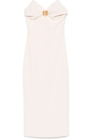 Elisabetta Franchi Kjole, Dame, Lyserød, M, Polyester, Elegant Cream Dress til Kvinder