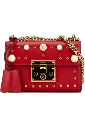 Gucci Pre-owned, Dame, Rød, ONE SIZE, Uld, Pre-owned Laeder skuldertasker