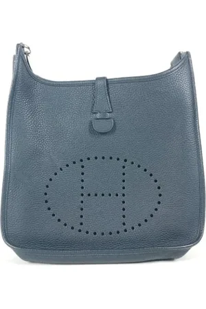 Hermès Pre-owned, Dame, Blå, ONE SIZE, Uld, Pre-owned Laeder skuldertasker