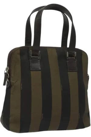 Fendi Pre-owned, Dame, Brun, ONE SIZE, Uld, Pre-owned canvas håndtasker