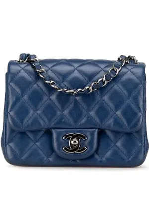 CHANEL Pre-owned, Dame, Blå, ONE SIZE, Uld, Pre-owned Laeder crossbody-tasker