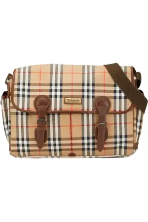 Burberry Pre-owned, Dame, Brun, ONE SIZE, Uld, Pre-owned Canvas crossbody-tasker