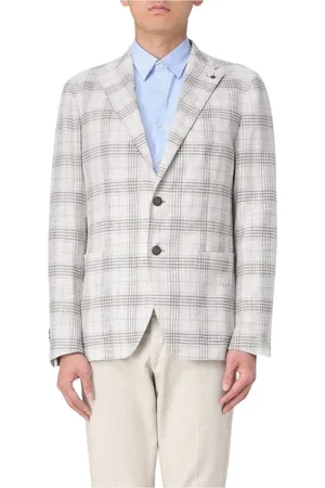 TAGLIATORE Jakke, Herre, Grå, XL, Skræddersyet enkeltknap blazer med rebdetaljer