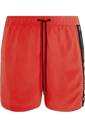 Tommy Hilfiger Badetøj, Herre, Rød, M, Storm-FIT Medium Drawstring Side Tape Swimsuit