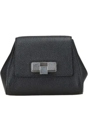 Bottega Veneta Pre-owned, Dame, Sort, ONE SIZE, Tyl, Pre-owned Laeder clutches