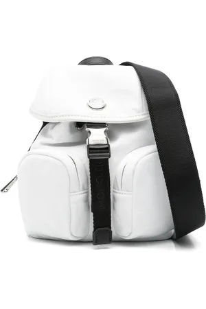Moncler Taske, Dame, Hvid, ONE SIZE, Læder, Hvid Nylon Læder Taske med Justerbar Strop