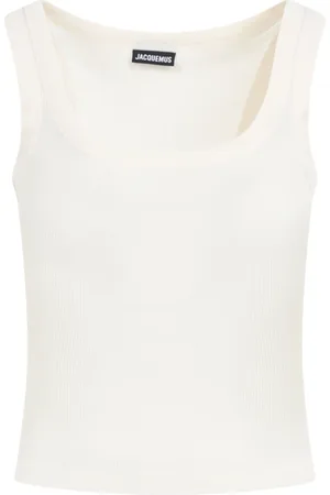 Jacquemus Top, Dame, Hvid, M, Bomuld, Hvid T-shirt med firkantet halsudskæring