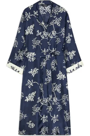 Max Mara Frakke, Dame, Blå, XS, Blå Silkekjole med slidser