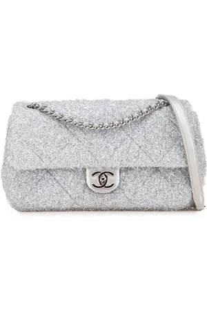 CHANEL Pre-owned, Dame, Grå, ONE SIZE, Uld, Pre-owned Laeder skuldertasker