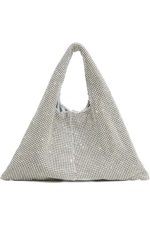 Twentyfour Taske, Dame, Grå, ONE SIZE, Elegant Sølv Clutch med Rhinsten