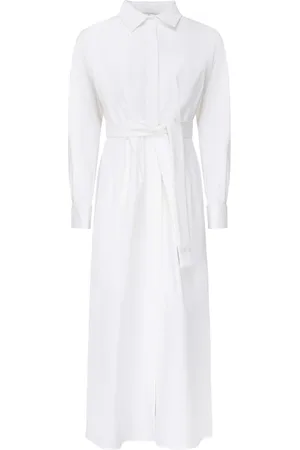 Max Mara Kjole, Dame, Hvid, S, Uld, Hvid Frakke med Plisseret Nederdel