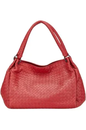 Bottega Veneta Pre-owned, Dame, Rød, ONE SIZE, Tyl, Pre-owned Laeder hndtasker