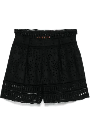 ERMANNO SCERVINO Shorts, Dame, Sort, S, Uld, Sorte Shorts med Sidelukning