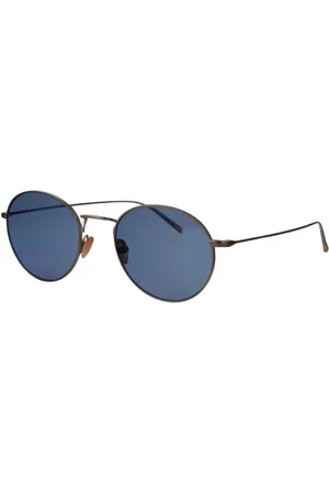 Giorgio Armani Tilbehør, Herre, Gul, 52 MM, Uld, Luksus Aviator Solbriller med Guld Accenter