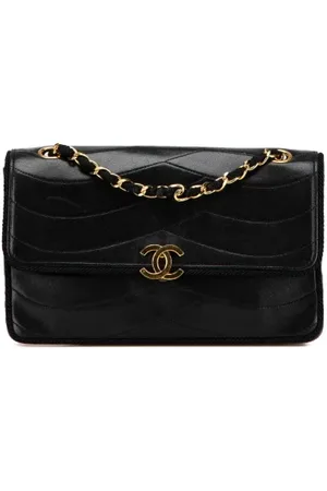 CHANEL Pre-owned, Dame, Sort, ONE SIZE, Uld, Pre-owned Laeder crossbody-tasker
