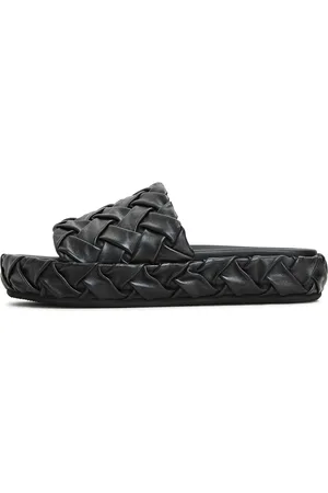 CESARE GASPARI Sko, Dame, Sort, 40 EU, Læder, Platform Slippers Antonella