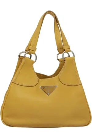 Prada Pre-owned, Dame, Gul, ONE SIZE, Uld, Pre-owned Laeder prada-tasker