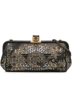 CHANEL Pre-owned, Dame, Sort, ONE SIZE, Uld, Pre-owned Laeder punge
