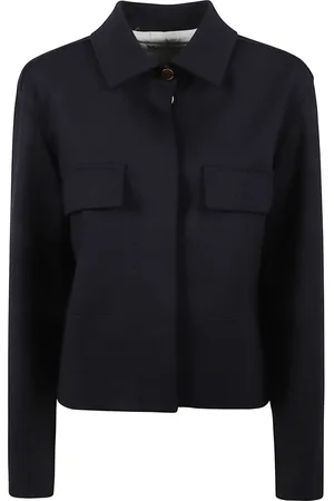 Max Mara Jakke, Dame, Sort, L, Uld, Stilfulde Jakker Talamo Kollektion