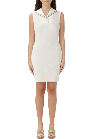 Liu Jo Kjole, Dame, Hvid, XS, Elegant Sailor Collar Mini Dress