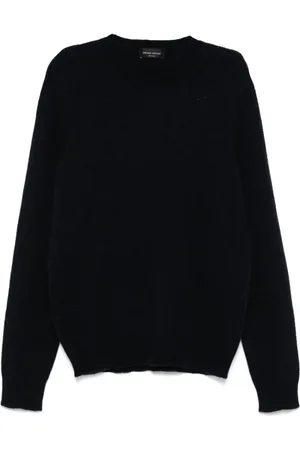 Roberto Collina Strik, Herre, Blå, XL, Blå Sweaters til Mænd
