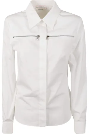 Alexander McQueen Bluser & Skjorter, Dame, Hvid, 2XS, Uld, Stilfulde Skjorter Kollektion