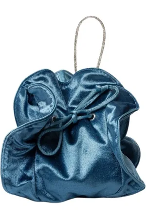 Twentyfour Taske, Dame, Blå, ONE SIZE, Satin, Blå Satin Spandtaske med Juvelhåndtag