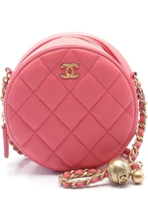 CHANEL Pre-owned, Dame, Lyserød, ONE SIZE, Uld, Pre-owned Laeder crossbody-tasker