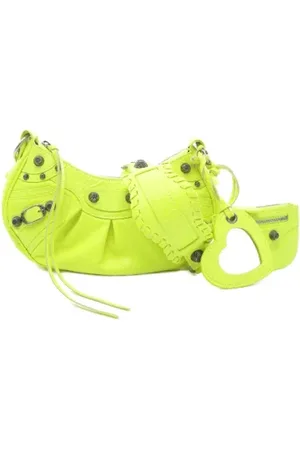Balenciaga Pre-owned, Dame, Grøn, ONE SIZE, Uld, Pre-owned Laeder skuldertasker