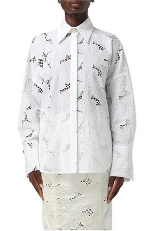 GENNY Bluser & Skjorter, Dame, Hvid, XS, Elegant Button-Up Skjorte, Klassisk Design