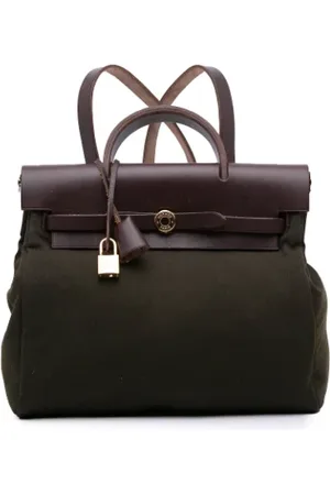 Hermès Pre-owned, Dame, Grøn, ONE SIZE, Uld, Pre-owned Canvas rygsaekke