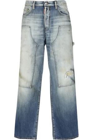 Dsquared2 Jeans, Herre, Blå, S, Klassiske Blå Slim-Fit Jeans med Distressed Detaljer