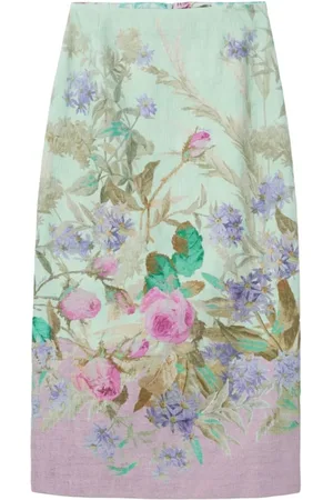 La DoubleJ Nederdel, Dame, Flerfarvet, L, Blomstret A-line Mini Nederdel
