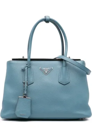 Prada Pre-owned, Dame, Blå, ONE SIZE, Uld, Pre-owned Laeder prada-tasker