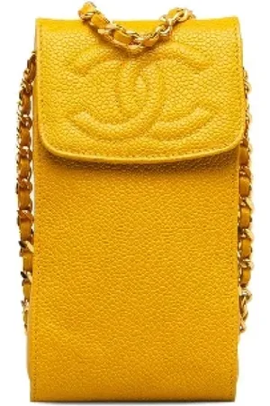 CHANEL Pre-owned, Dame, Gul, ONE SIZE, Uld, Pre-owned Laeder crossbody-tasker