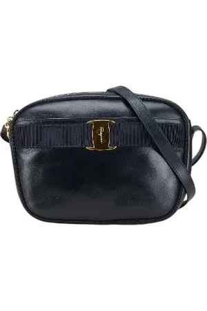 Salvatore Ferragamo Pre-owned, Dame, Blå, ONE SIZE, Uld, Pre-owned Laeder crossbody-tasker