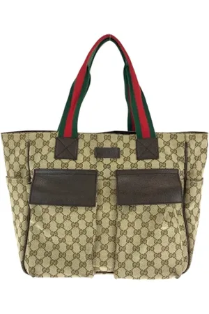 Gucci Pre-owned, Dame, Brun, ONE SIZE, Uld, Pre-owned Canvas gucci-tasker