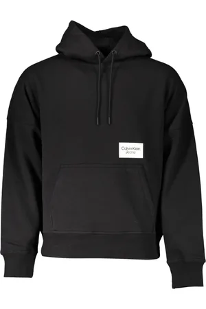 Calvin Klein Sweathshirts & Hoodies, Herre, Sort, 2XL, Sort hættetrøje med central lomme