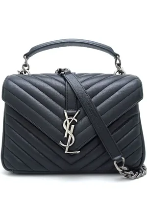 Saint Laurent Pre-owned, Dame, Sort, ONE SIZE, Uld, Pre-owned Laeder hndtasker