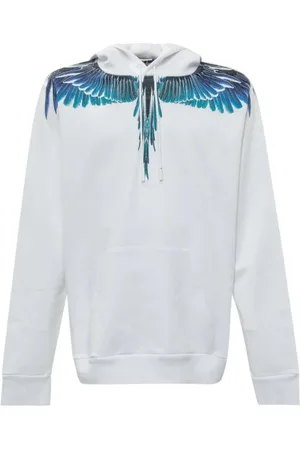 MARCELO BURLON Sweathshirts & Hoodies, Herre, Hvid, XL, Bomuld, Wings Print Sweatshirts & Hoodies