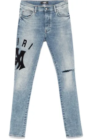 AMIRI Jeans, Herre, Blå, W32, Indigo Blå Klassiske Knapp Fly Jeans