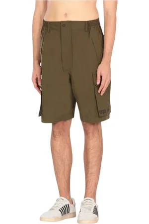Dsquared2 Shorts, Herre, Grøn, S, Bomuld, Sorte Cargo Shorts med Flere Lommer