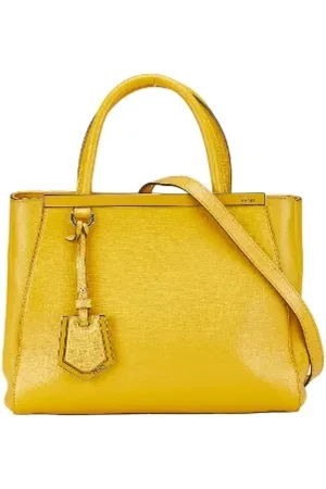 Fendi Pre-owned, Dame, Gul, ONE SIZE, Uld, Pre-owned Laeder hndtasker