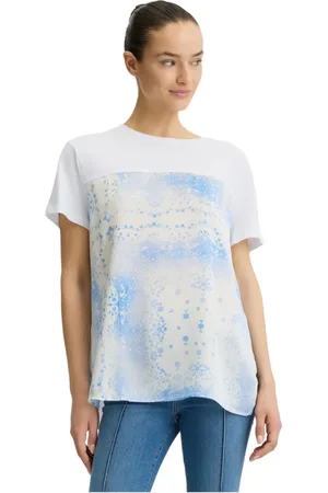 Liu Jo Top, Dame, Hvid, S, Bomuld, Bomuld Jersey T-shirt med Trykt Satin Detalje