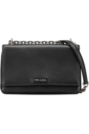 Prada Pre-owned, Dame, Sort, ONE SIZE, Uld, Pre-owned Laeder crossbody-tasker