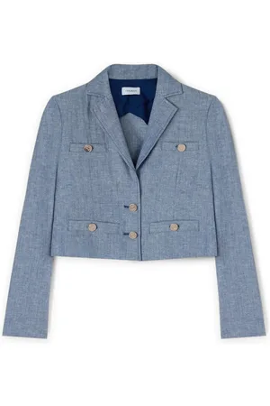 Motivi Jakke, Dame, Blå, XL, Denim, Kort jakke i denim-look