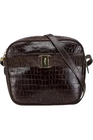 Salvatore Ferragamo Pre-owned, Dame, Brun, ONE SIZE, Uld, Pre-owned Laeder crossbody-tasker