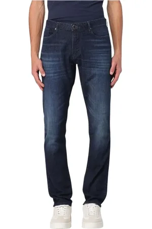 Emporio Armani Jeans, Herre, Blå, W34, Uld, Stilfulde Klassiske Denim Jeans